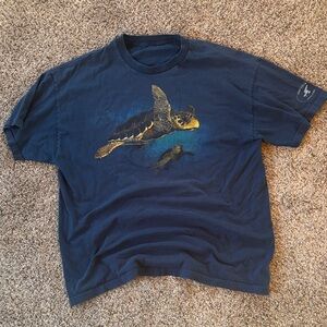Vintage Men’s XL Heavyweight Cotton Blue Nature Turtle Graphic T Shirt